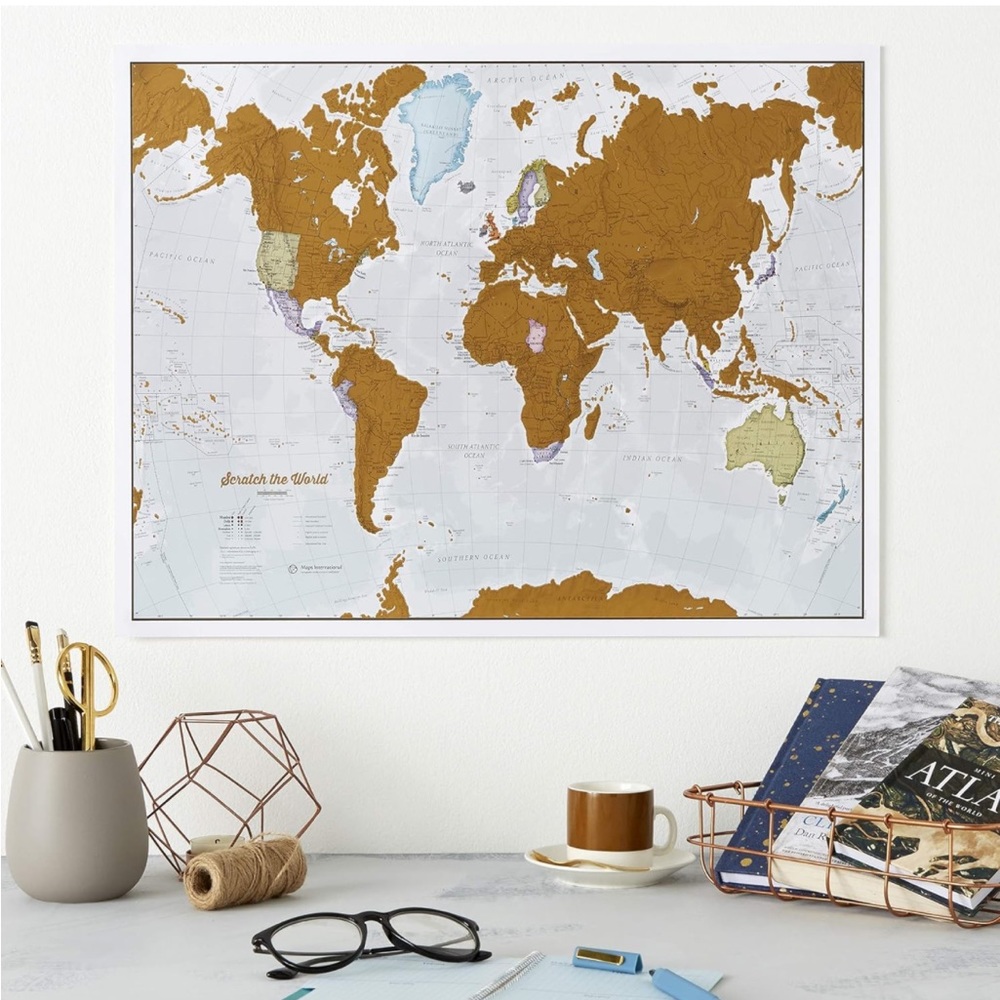 Scratch off map of world